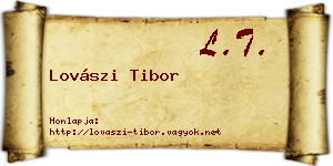 Lovászi Tibor névjegykártya