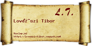 Lovászi Tibor névjegykártya